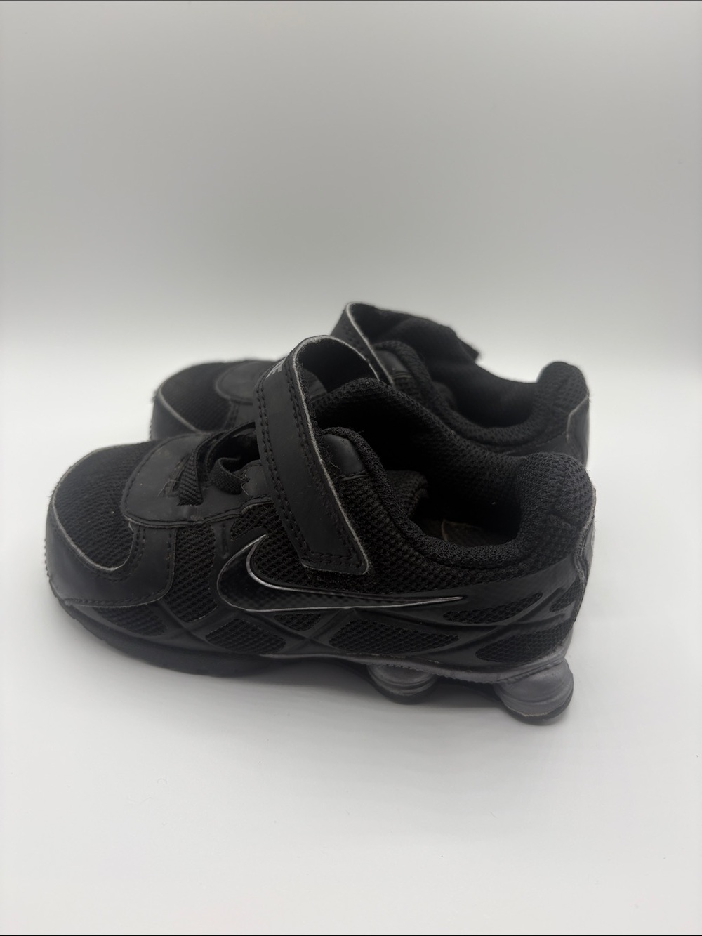 Nike Shox Turbo Kids Black Sneaker with Hook-and-Loop Strap